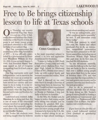 Dallas Morning News Article